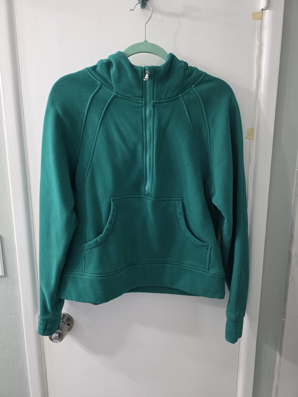 Women’s Teal Half-Zip Hoodie Sweatshirt